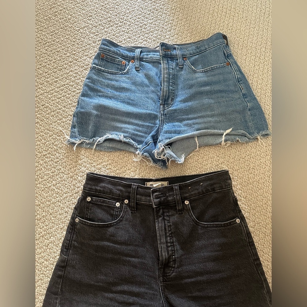 Madewell Classic Blue Denim Jean Shorts - Classic & Black